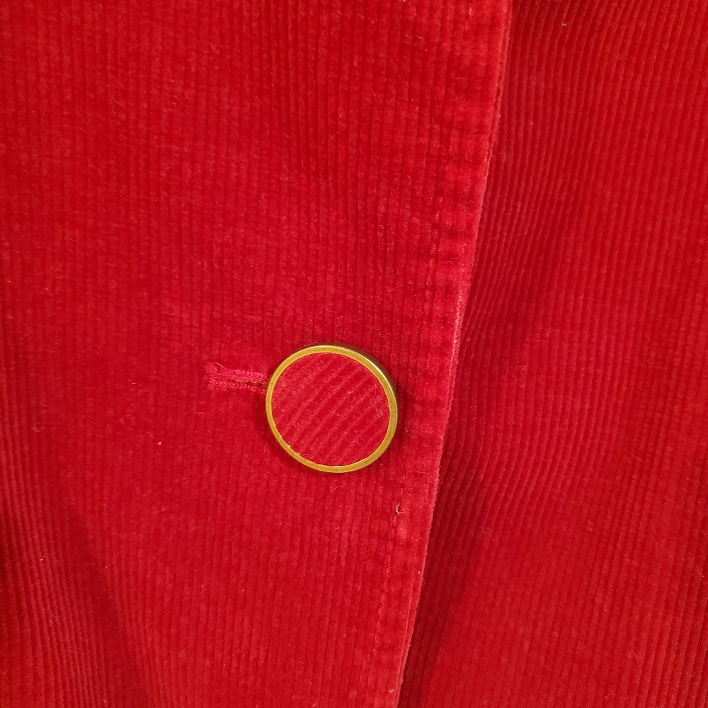 Talbotd Red Curdoroy Jacket Blazer Holiday Christmas Preppy Size 10P - Picture 2 of 8